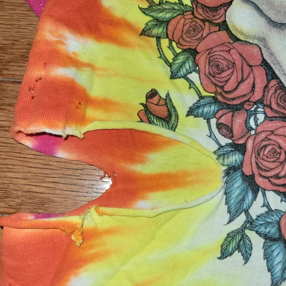 Vintage 1992 Greatful Dead Space your face t shirt sz L Thrashed - Picture 6 of 6